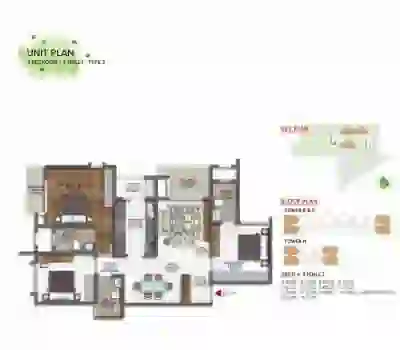 3 BHK floor plan